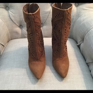 Boots, faux suede gorgeous detail.